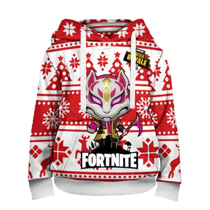 Sweatshirt com capuz Fortnite para homem, estampado 3D, moda Battle Game, para rapazes e raparigas, estilo hip hop, casaco casual masculino