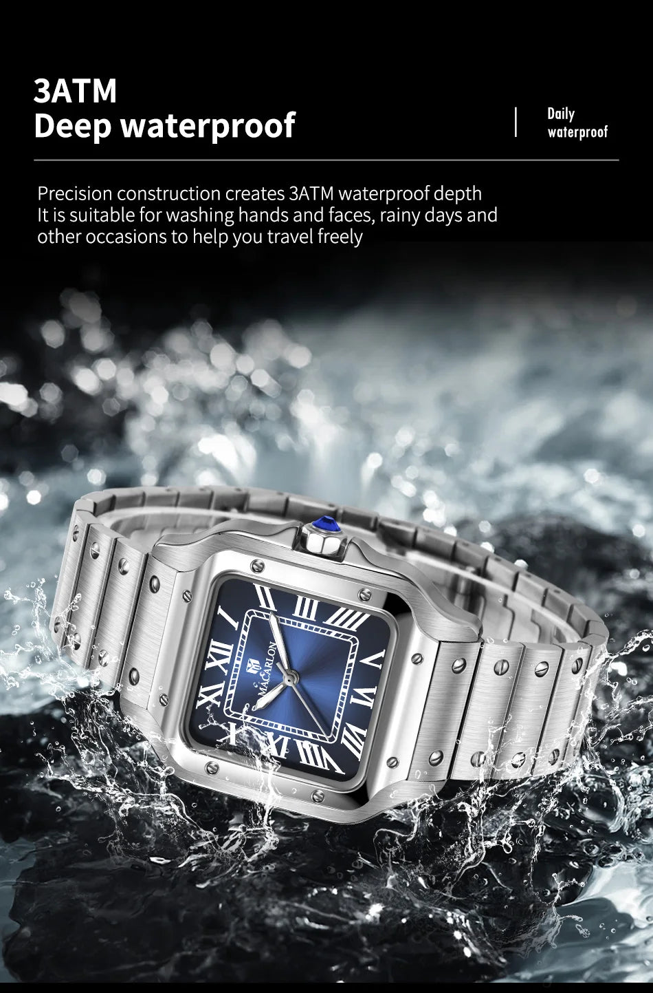 2026 New MACARLON Design 38mm Mechanical Watch Men Sapphire Glass Luminous Stainless Steel Waterproof China NH35 Automatic Watch