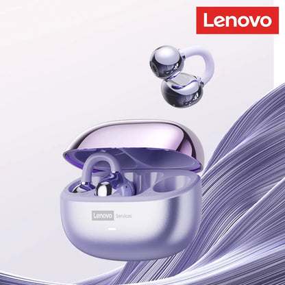 Lenovo LE302 Wireless Bluetooth 6.0 Headset Long Battery Life Sports Ear Clip Earphones HIFI Stereo Noise Cancelling Headphones