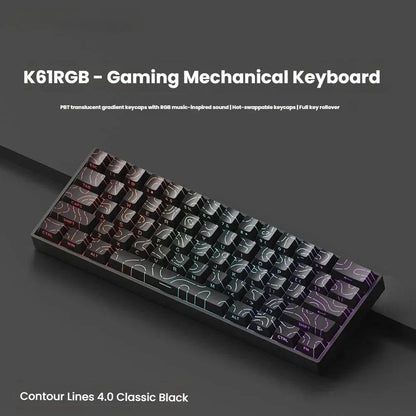 K61 USB Mini Mechanical Gaming Wired Keyboard Hot-Swappable Mechanical Keyboard Detachable Cable