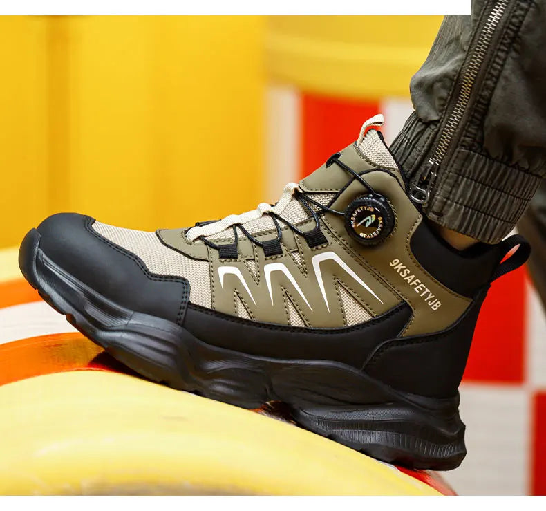 Bouton de Rotation bottes de sécurité de travail hommes bout en acier chaussures de travail Anti-smash Anti-crevaison protection hommes chaussures de sécurité taille 47 48