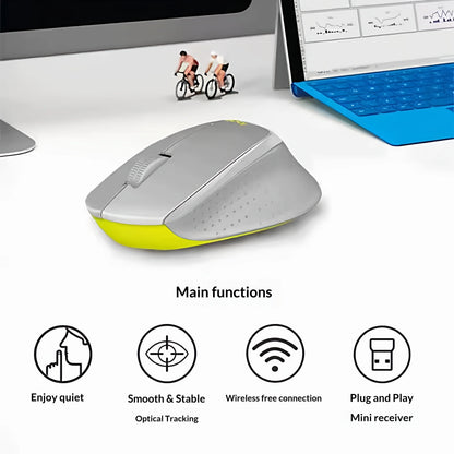 Logitech M330 Professional Office Mouse, Quiet Wireless Ergonomic Mouse, 2.4GHz USB Optical Mouse for Laptop, PC & Desktop