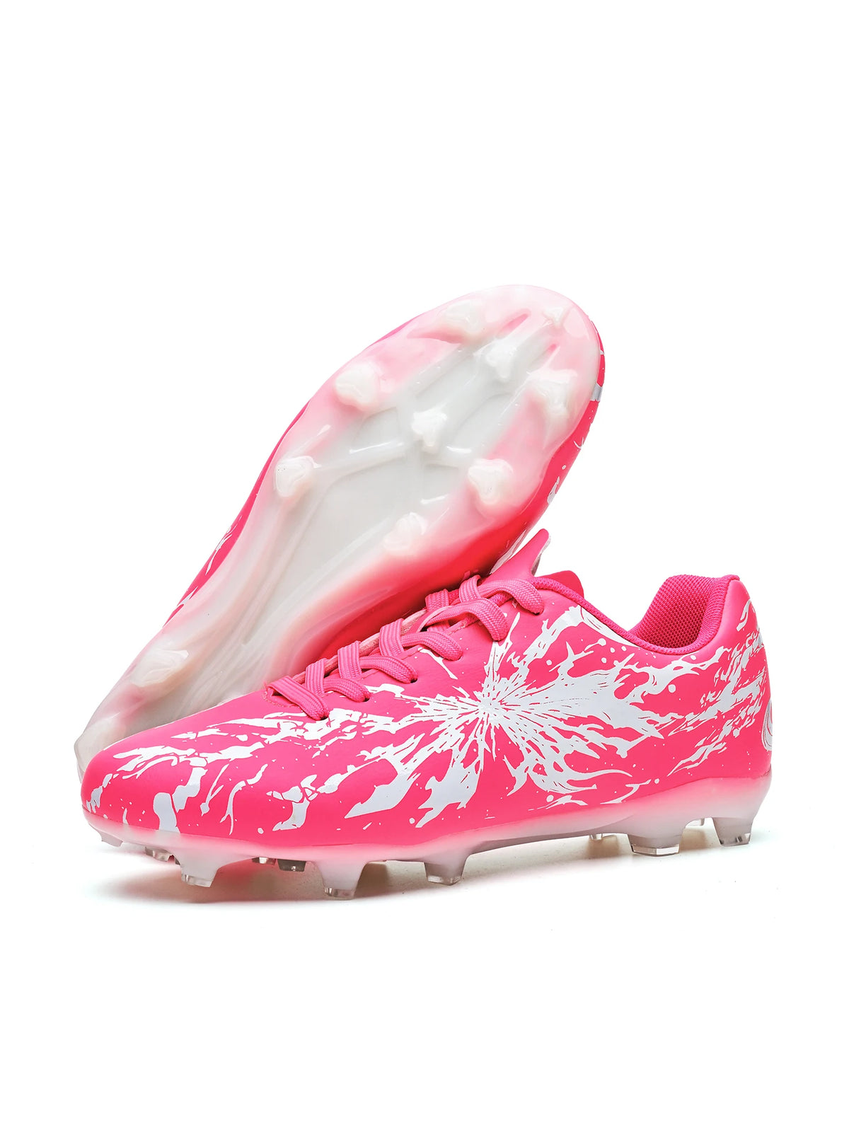 Chaussures de football pour hommes, modèle AG FG, tige en tricot ultra-léger, soutien stable de la voûte plantaire, idéales pour les entraînements prolongés sur terrain de gazon extérieur.