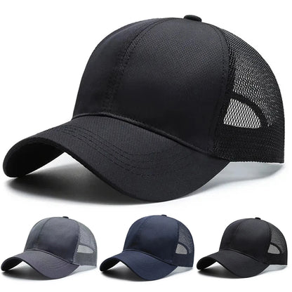 Unisex ensfarvede baseballkasketter til forår og sommer – justerbare fritidshatte til udendørs brug – solbeskyttelseshatte – sportskasketter