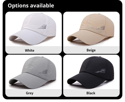 Quick Dry Baseball Cap Outdoor Sports Mesh Breathable Hat For Men Portable Hiking Fishing Sunbonnet Golf Adjustable Cap