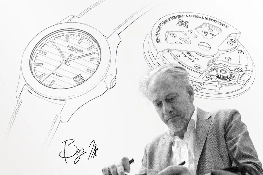 AGELOCER Original Baikal Watch Men's Big Calendar Business Formal Automatic Mechanical Watch Birthday Gift for Men