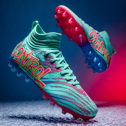 Chaussures de football pour homme, crampons, baskets montantes, chaussures de foot de haute qualité, antidérapantes, pour futsal, gazon, match en salle, best-sellers FG/TF