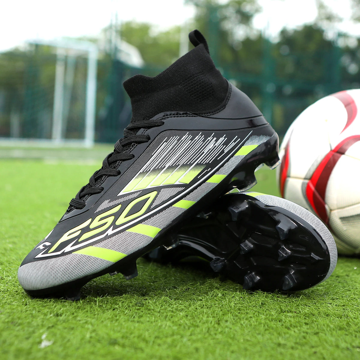 Nouvelles chaussures de football pour hommes, antidérapantes, à la cheville, chaussures de sport TF/FG, chaussures de football professionnelles pour garçons, baskets unisexes confortables