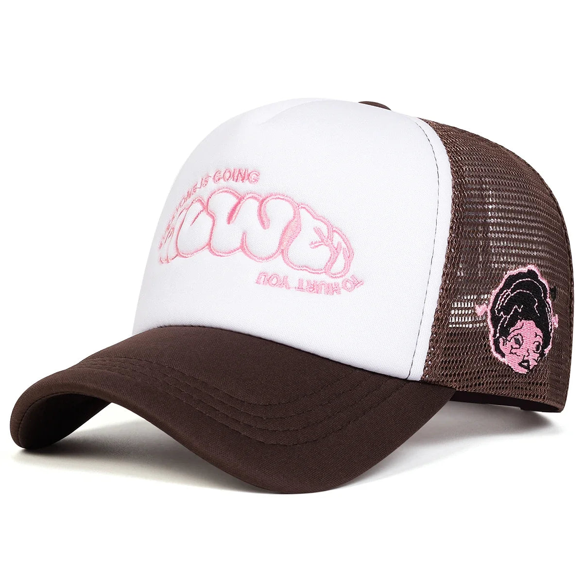 Unisex EVERYONE IS GOING Letter Embroidery Baseball Net Caps Adjustable Casual Hats Spring and Summer Outdoor Sunscreen Hat