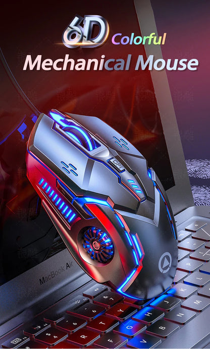 UTHAI G5 Wired Gaming Mouse 3200 DPI RGB LED Gaming Mouse with 6 Programmable Buttons, USB Ergonomic Gaming Mouse for PC, Laptop & Esports