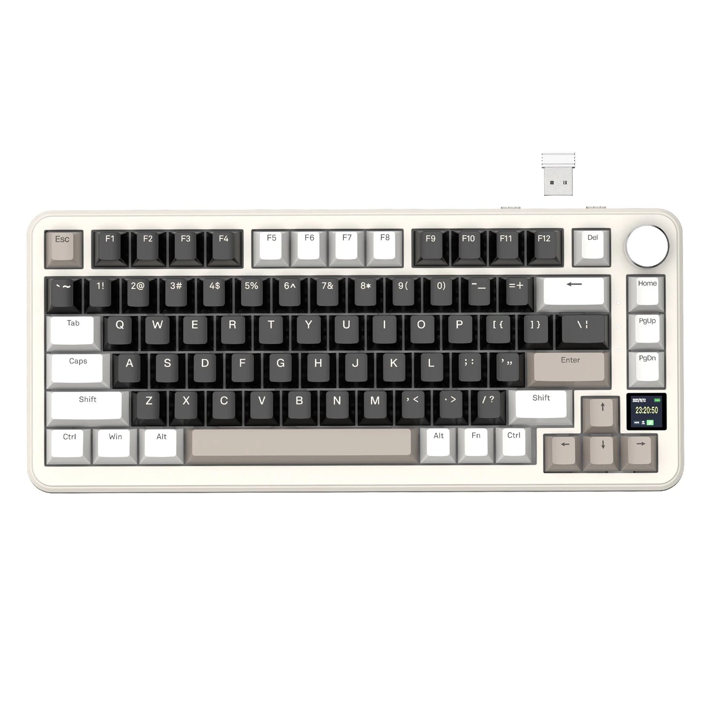 ATTACK SHARK X85 Pro 75% Mechanical Keyboard Wireless RGB Gaming Keyboard with Display Screen, Knob, Hot Swappable Gasket Mount, Bluetooth, 2.4GHz & Wired