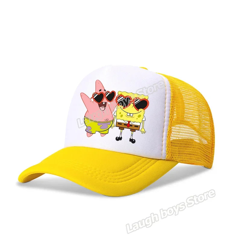 SpongeBobs SquarePants Casual Polyester Sun Hat Truck Driver Baseball Cap Universal Kid Peripheral Adult Anime Adjustable Sunhat