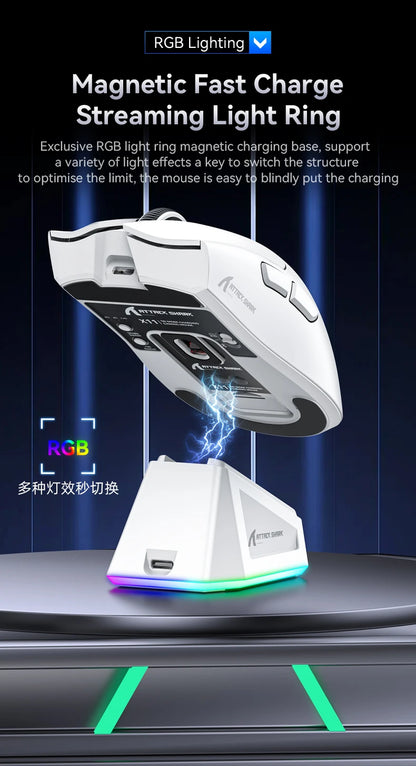 ATTACK SHARK X11 Tri-Mode Wireless Gaming Mouse 22000DPI PAW3311 Sensor Lightweight RGB Mouse with Fast Charging for PC Gaming