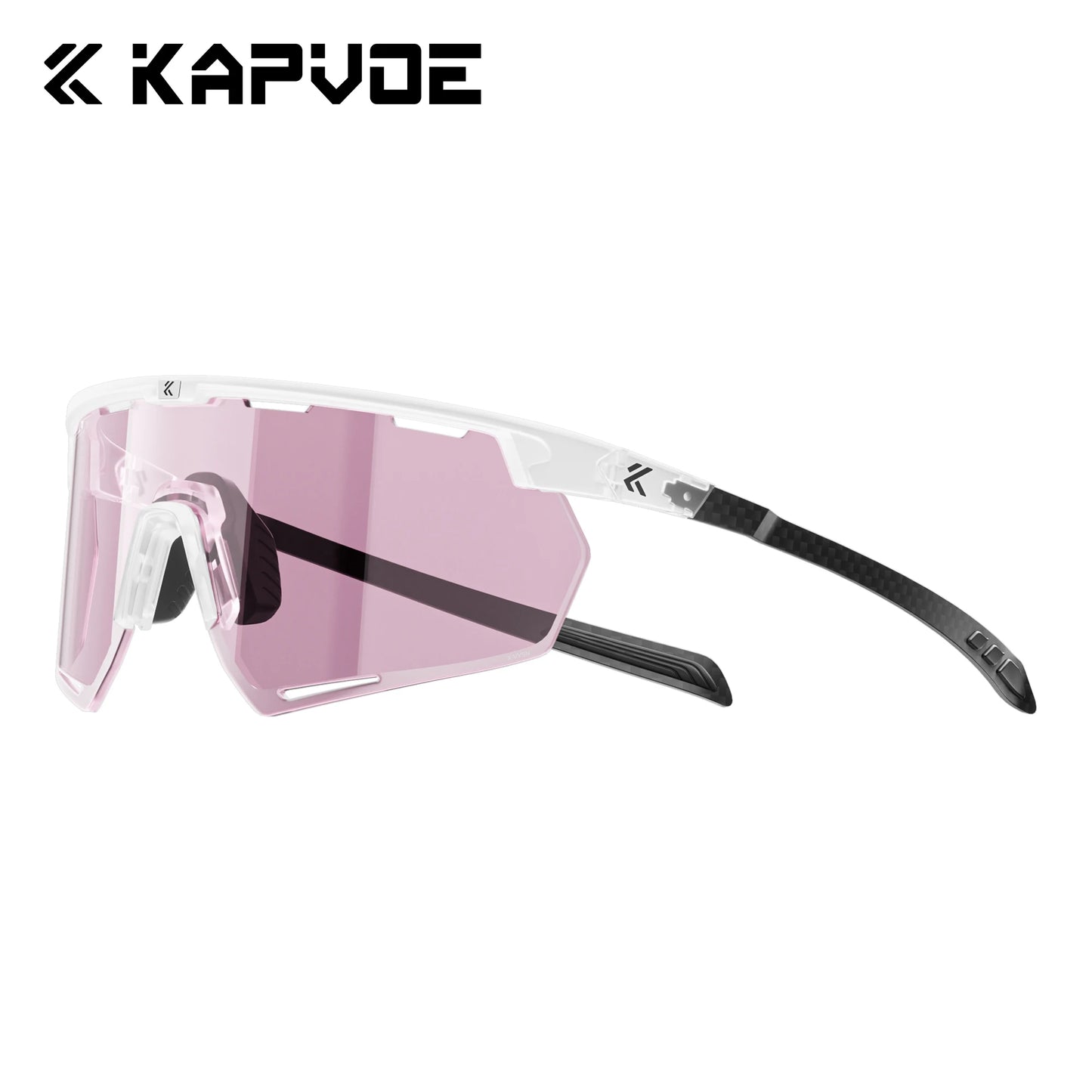 Kapvoe Real Carbon Fiber Cycling Glasses Sunglasses for Men Lightweight Photochromic UV400 MTB Bike Bicycle Sports Eyewear
