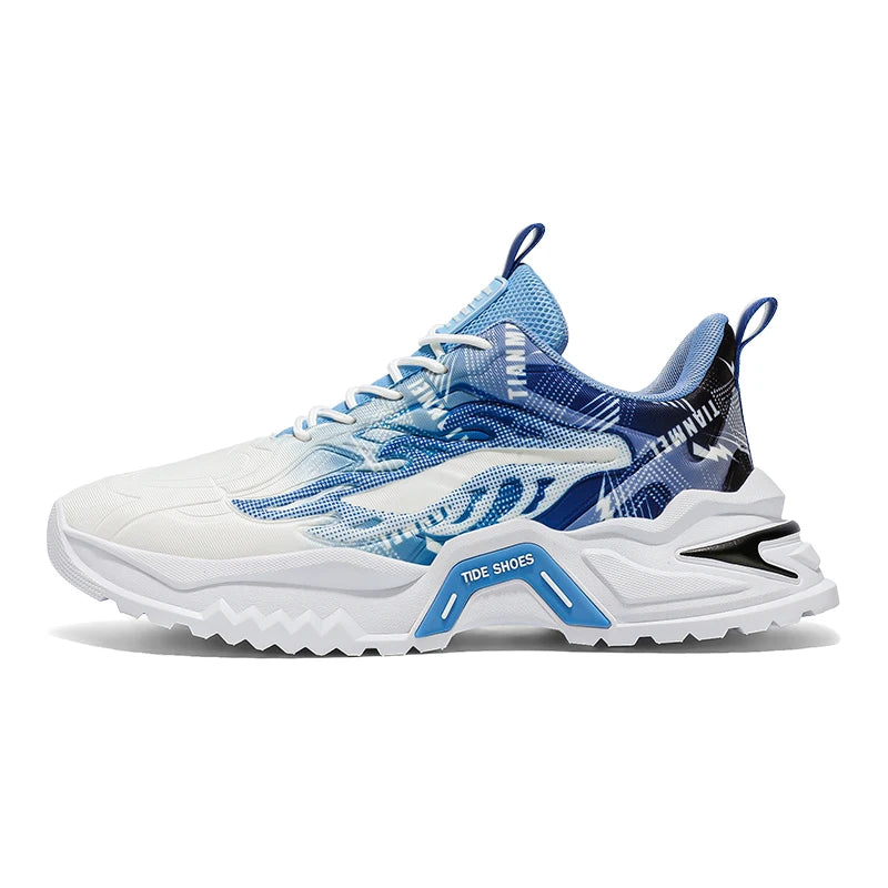 Herren-Sportschuhe, modische Schnürschuhe, vielseitig, rutschfest, mit dicker Sohle, bequeme Freizeit-Laufschuhe für Teenager und Herren, für den täglichen Gebrauch