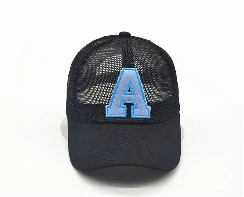 Summer autumn Kid Boy Cartoon Letter Embroidered Baseabll Caps Children Girls Outdoor Leisure Mesh Sport hats