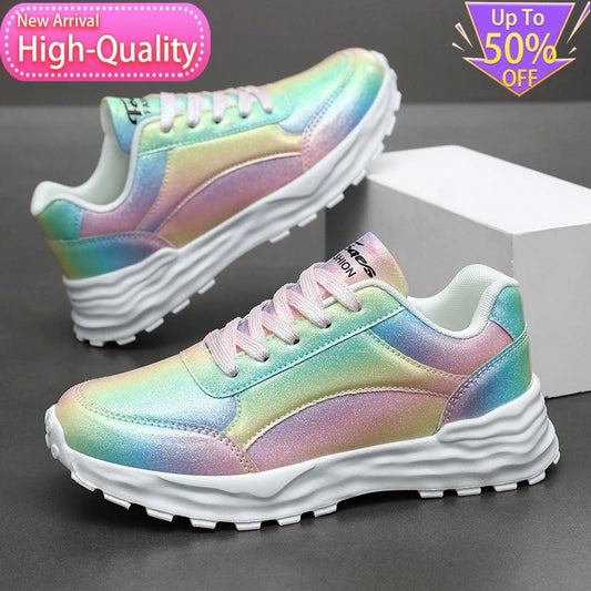 New Summer Fashionable Womens Sports Shoes Versatile Lightweight and Durable Running Shoes Shock-absorbing Daily Walking Shoes