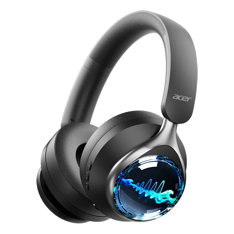 Acer OHR712 Wireless Bluetooth 6.0 Headphones, Foldable Over-Ear Bluetooth Headphones with Active Noise Cancellation, 360° Spatial Sound, HiFi Deep Bass Headset for Travel, Home & Office