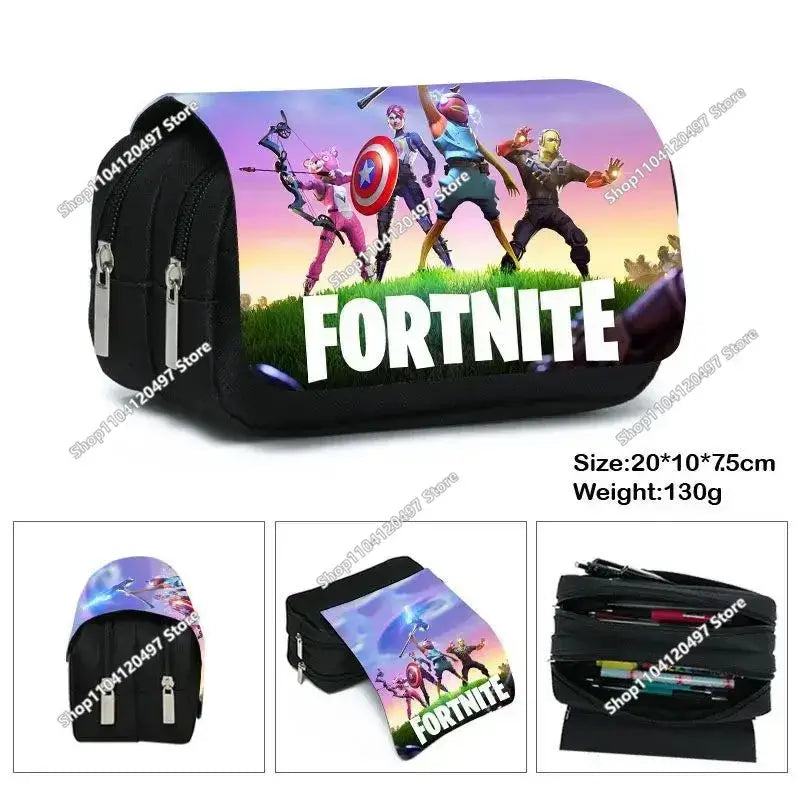 Victory Royale Student Boys Girls Fortnite Capacity Pencil Stationery Case Peely Llama Hero Children's Pen Box Kids Teen Bags