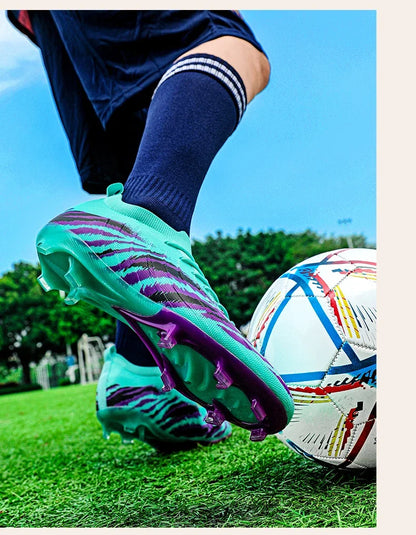 Chaussures de football pour homme, chaussures de sport, chaussures de match unisexes, crampons ultralégers, confortables, antidérapantes, pour l'extérieur, pour adultes, pour gazon, de haute qualité
