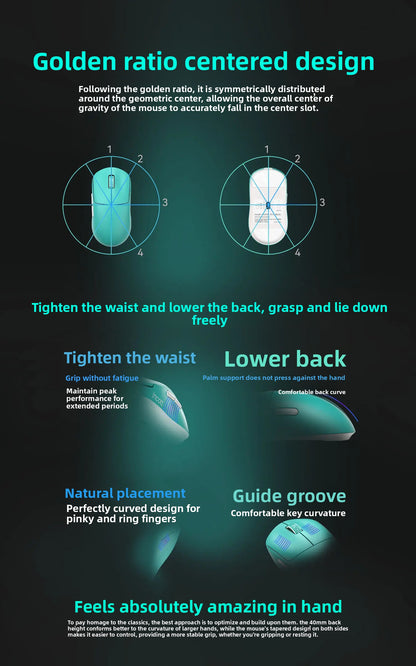 Incott G23 V2 Wireless Gaming Mouse PAW3395, 47g Lightweight Gaming Mouse, 3-Mode Bluetooth & 2.4GHz, 8000Hz Polling Rate, Ultra-Low Latency Esports Mouse