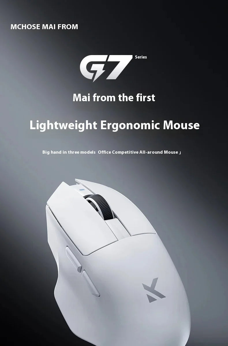 G7 PRO Gaming Mouse Triple Mode Wireless Bluetooth Mouse, Lightweight Ergonomic Gaming Mouse with 26000 DPI Pixart 3395 Sensor for PC Gamer