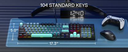 Redragon K582 SE Wired RGB 104 Keys Mechanical ,Dynamic 16.8M RGB Backlit Gaming Keyboard,Red Switches