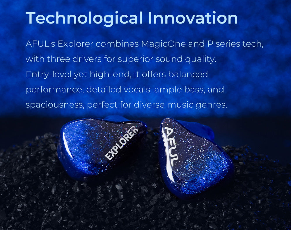 AFUL Explorer HiFi Wired Hybrid Earphones 1DD+2BA In-Ear Monitors with 3D Printed Acoustic Tube, RLC Crossover & Premium HiFi Earbuds