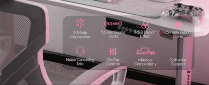 Redragon H510 PRO 3-Mode RGB Gaming 7.1 Surround Sound Headset,53MM Audio Drivers in Memory Foam Ear Pads Headphone